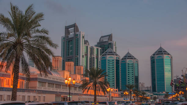Downtown, Sharjah UAE Sharjah is the third-most populous city in the United Arab Emirates, after Dubai and Abu Dhabi, forming part of the Dubai-Sharjah-Ajman metropolitan area emirate of sharjah stock pictures, royalty-free photos & images