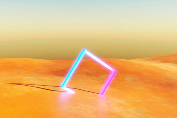 istock 3d illustration, abstract modern minimal neon background 1413782264