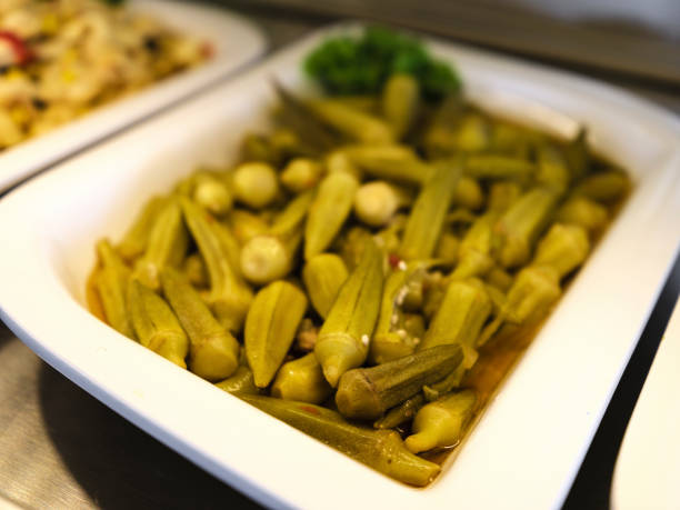 delicious okra dinner at the hotel buffet