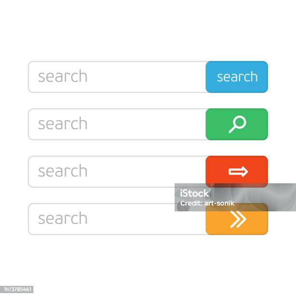 Search Bar Vector Set Stock Illustration - Download Image Now - Push ...