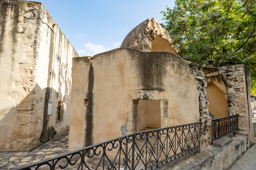 Kara Musa Pasha Mosque on Arkadiou Street at Rethymnon Town in Crete, Greece. This was erected on the site of a Venetian monastery in the 17th century after the Ottoman conquest.