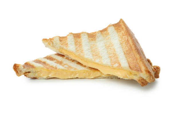 istock Tasty grilled sandwich isolated on white background 1413798316