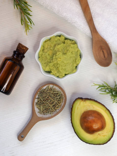 istock Homemade rosemary and avocado face mask 1413800104