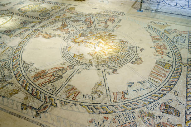 istock Mosaic floor, zodiac and biblical scenes, ancient Synagogue, Tzipori 1413800159
