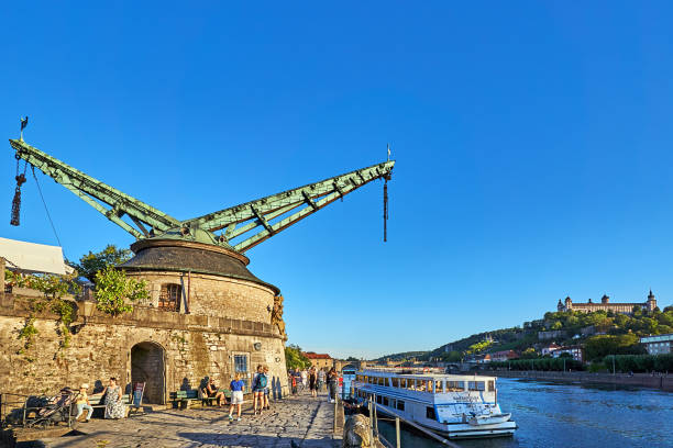 Artificial island on the Mur river in Graz