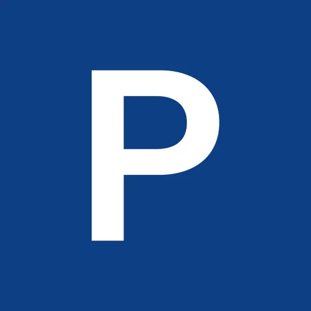 Vector illustration of Car parking vector icon. Blue Parking symbol.