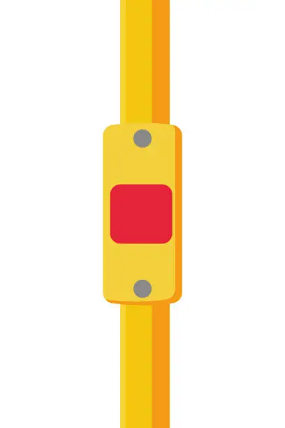 Vector illustration of Stop button on the bus. Bus stop button. Stop public transport. Vector