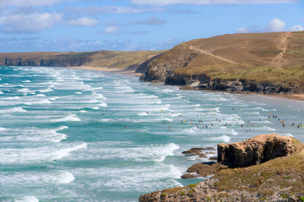 istock Rocky Coastline Near Perranporth Beach 1413817438