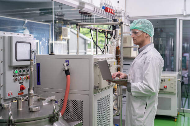 istock cannabis plantation plant engineer routine check the distillation glass 1413817649