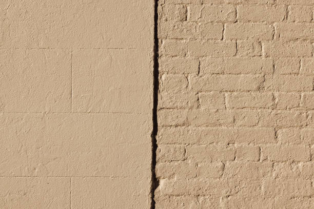 Two styles of wall made of different material.