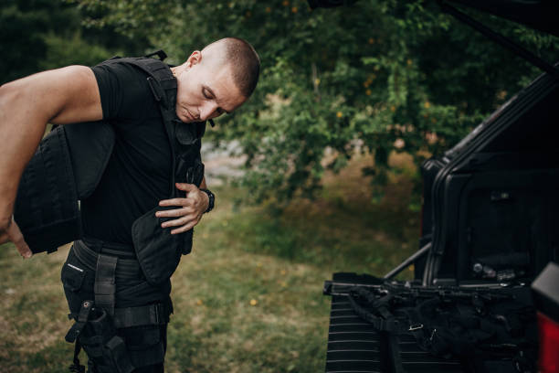 istock Swat team soldier preparing for a mission 1413821351