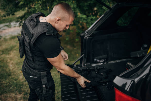 istock Swat team soldier preparing for a mission 1413821411