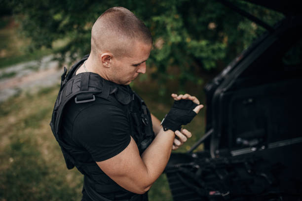 istock Swat team soldier preparing for a mission 1413821432