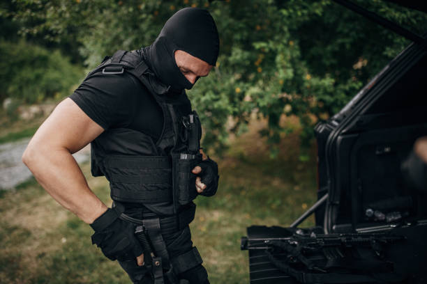 istock Swat team soldier preparing for a mission 1413821525