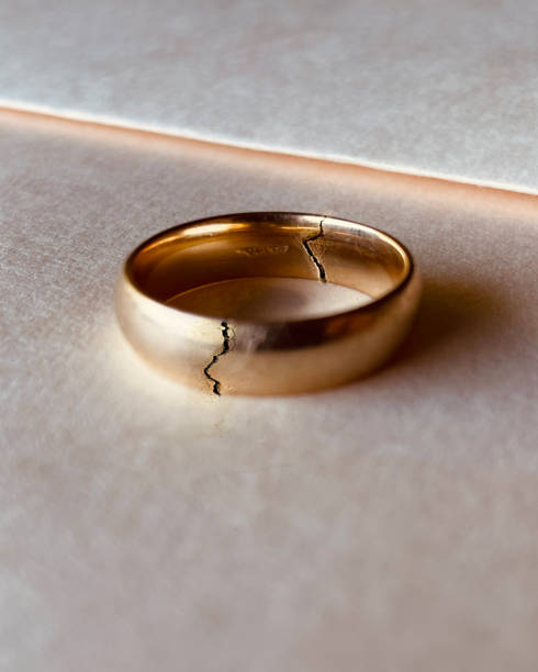 Divorce - broken wedding ring divorce and separation concept