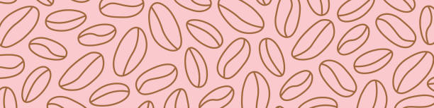 ilustrações de stock, clip art, desenhos animados e ícones de banner with coffee beans - vector illustration - coffee backgrounds cafe breakfast