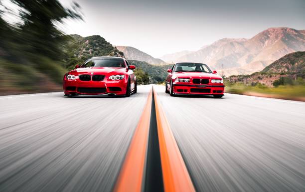BMW M3s LA, CA, USA
July 25, 2022
Red E36 M3 and red E92 M3 BMW with mountains in the background bmw stock pictures, royalty-free photos & images