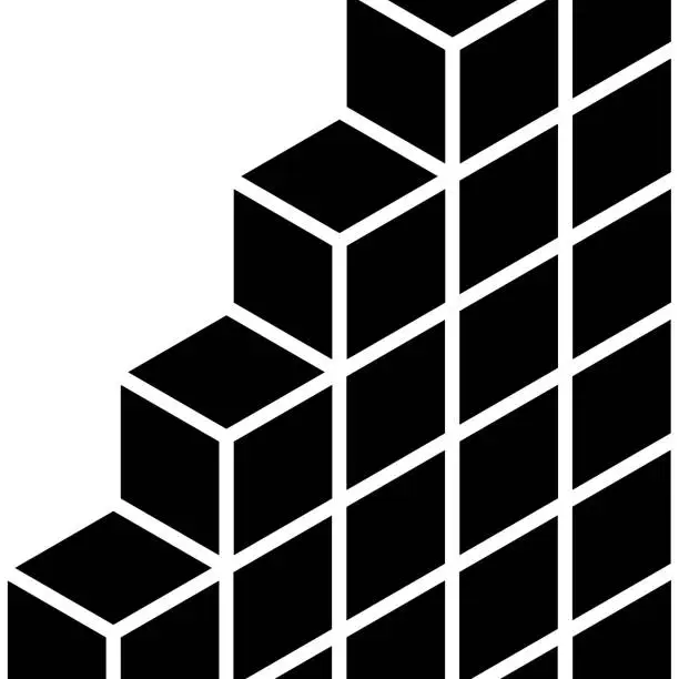 Vector illustration of Wall of cubes stacked
