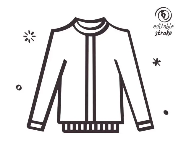 Vector illustration of Playful Line Illustration for Letterman Jacket