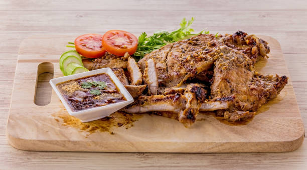 istock Thai food roast pork on cutting board 1413837439