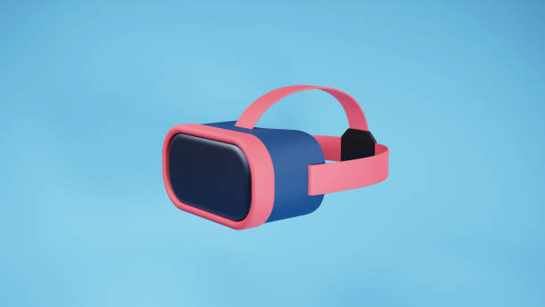 istock Metaverse technology concept. VR glasses headset for video game, isolated on blue background. 3D render illustration 1413838123