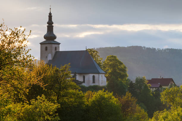 istock Gothic church in Sklene village, Slovakia. 1413843591