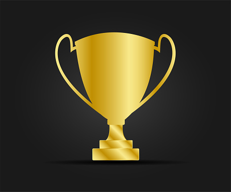 Goldene Trophäenikone Stock Vektor Art und mehr Bilder von Fußball