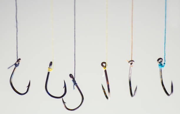 istock Many fishing hooks hang together. 1413849746