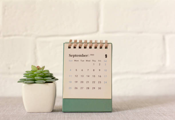 istock Hello September.Desktop calendar for September 2022. 1413852737