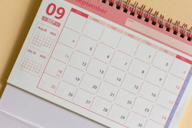 istock Hello September.Desktop calendar for September 2022. 1413853431