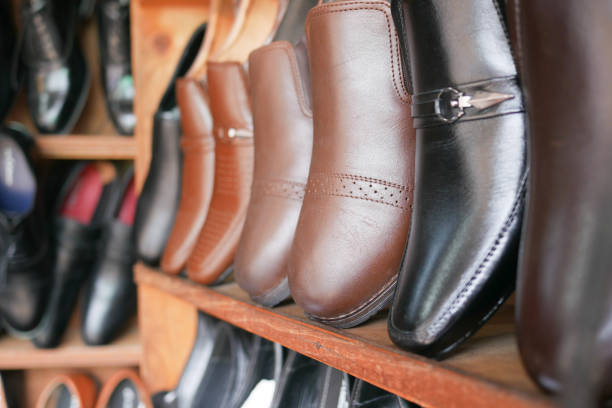 istock shoes display for sale at local store 1413860074