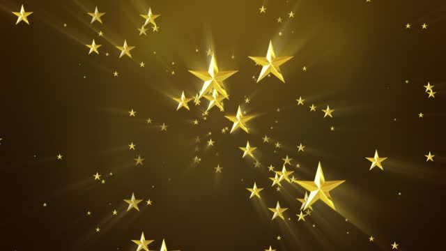 Golden Stars Background in a 3D animation