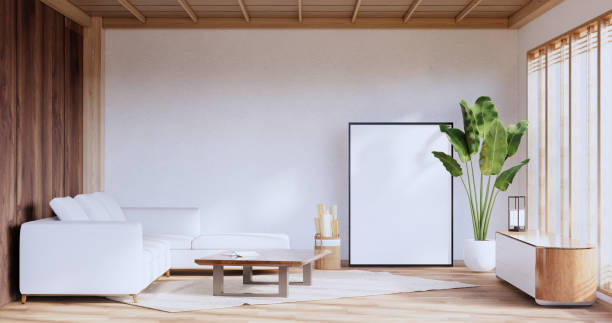 istock Zen room interior design with decoration japanese style.3D rendering 1413865367