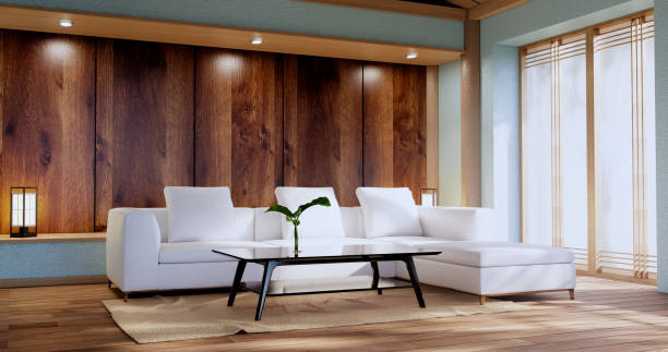 istock Mint Zen room interior design with decoration japanese style.3D rendering 1413865800
