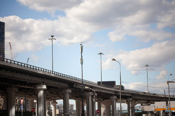 istock Automobile bridge in the city. 1413870894
