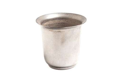 Aluminum Cup Isolated on White Background.