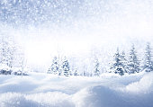 istock Beautiful winter Christmas scenic background with space for text. 1413872640