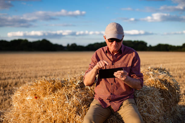 istock Farmers working on the land and checking crops 1413873481