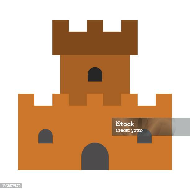 Fort Vector Comic Western Fort Isolated Vector Illustration Stock Illustration - Download ...