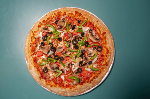 Delicious Italian Vegetarian Pizza stock photo
