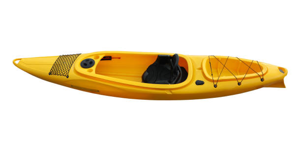istock Yellow kayak isolated on white. Outdoor activity 1413883901