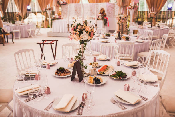 istock Decorated served table for wedding party or other event 1413887883