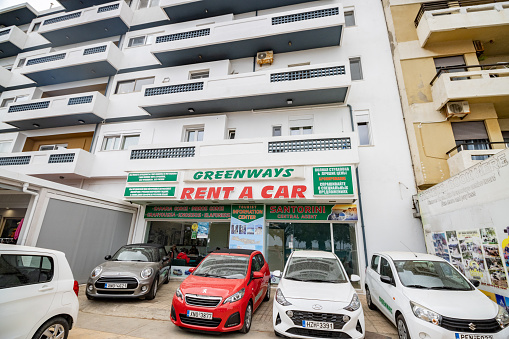 Greenways Rent a Car at Rethymnon Town on Crete, Greece. This is a commercial business.