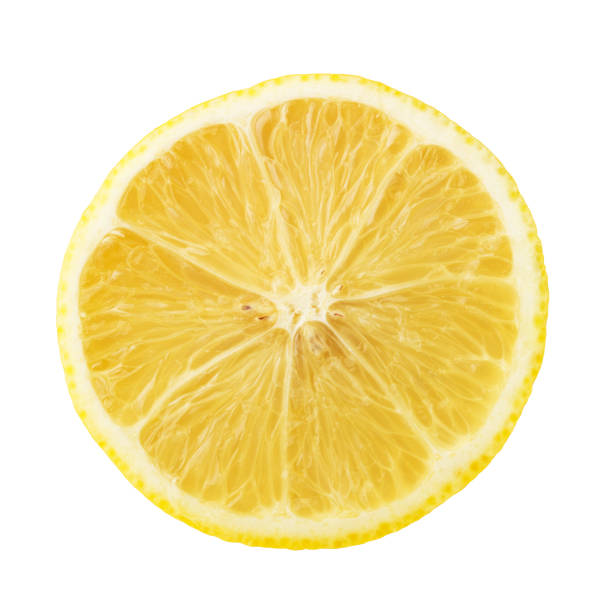 istock Lemon slice isolated on white background with clipping path 1413890115