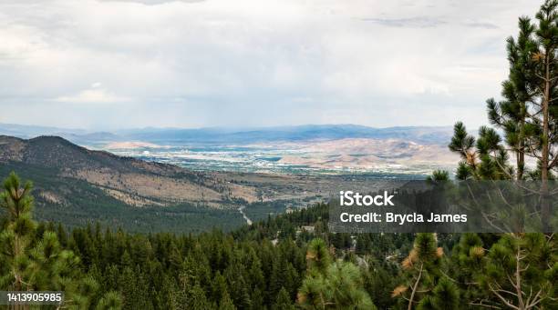 View Toward Reno From Mt Rose Highway Stock Photo - Download Image Now - Reno, Summer, Nevada