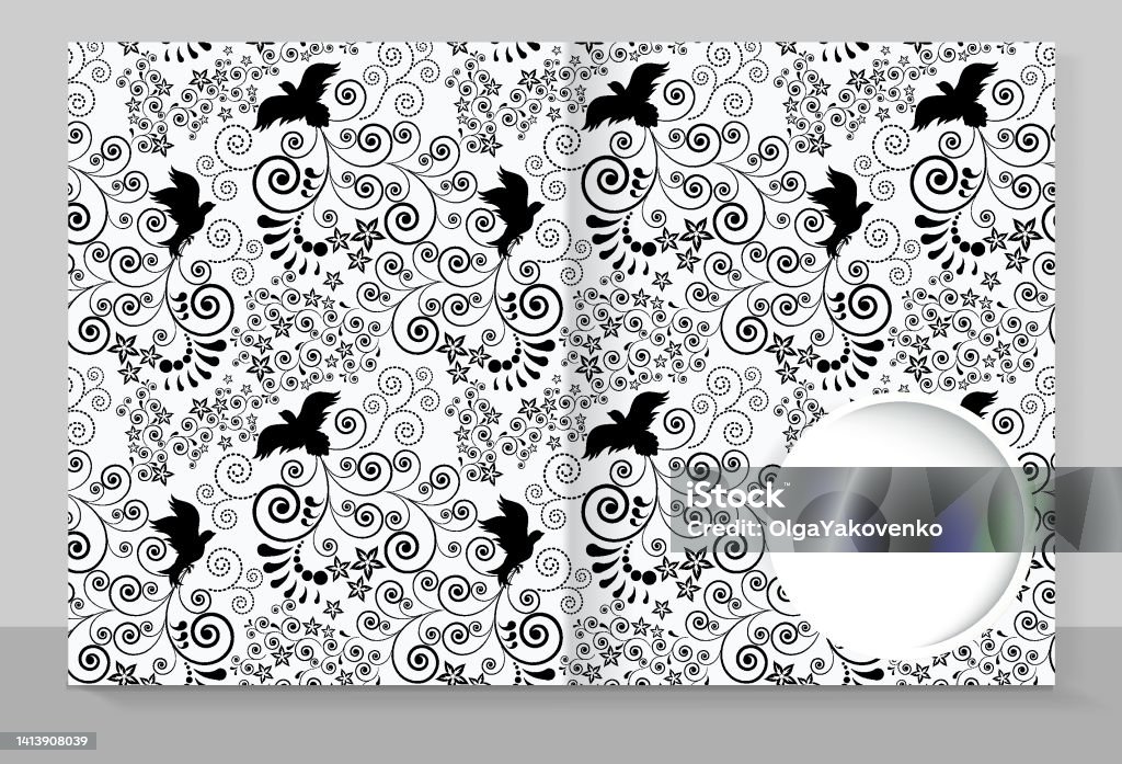 Pattern Bird Cover Template Cover Of A Copybook With An Individual Design Birds Pattern ...