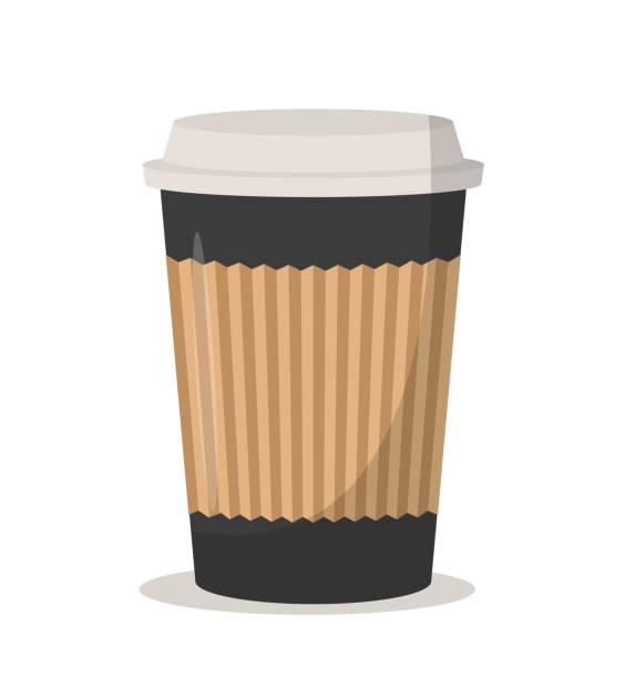 ilustrações, clipart, desenhos animados e ícones de ícone da xícara de café - can disposable cup blank container