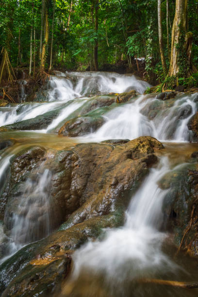 istock slow shutter speed of silky waterfall in Indonesia 1413919935
