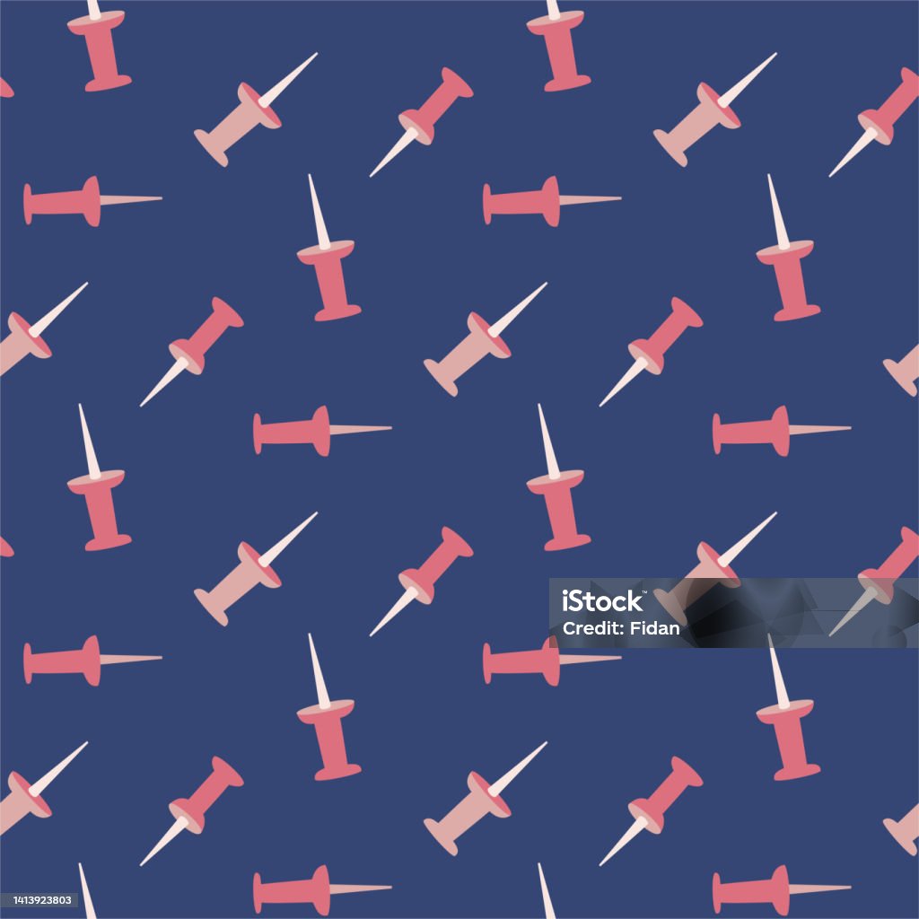 Pattern Pinl Seamless Vector Pin Pattern Stylish Pinning Objects Background For ...