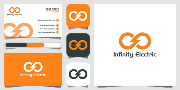 element projektu logo power infinite energy. projekt logo, ikony i wizytówki - business solution flash stock illustrations